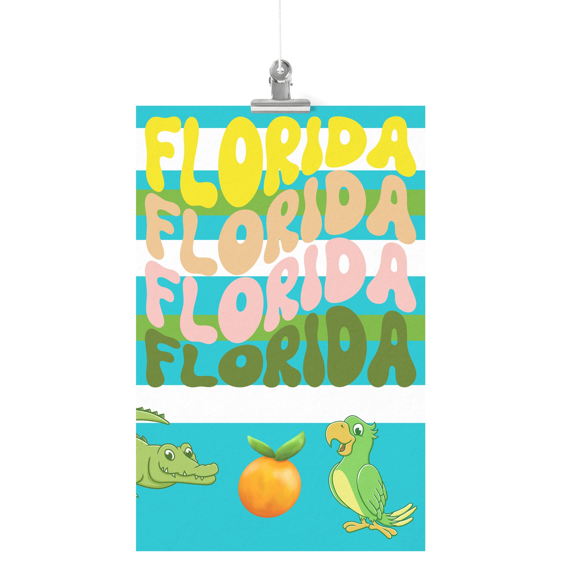 Florida With a Parrot & an Alligator. Poster by Rachy Sparkle