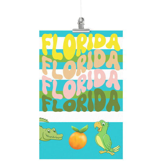Florida With a Parrot & an Alligator. Poster by Rachy Sparkle