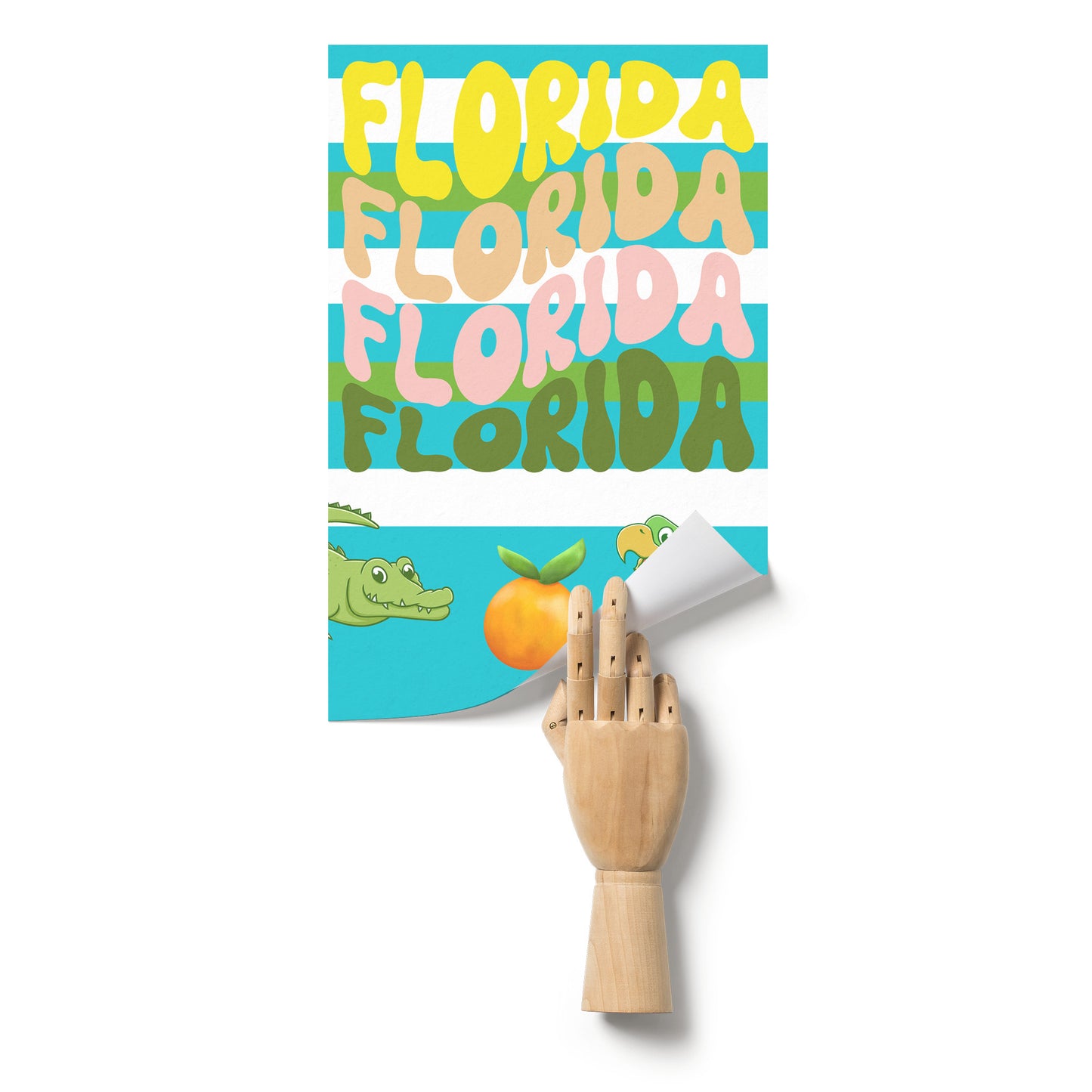 Florida With a Parrot & an Alligator. Poster by Rachy Sparkle