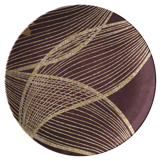 Gold Feathery Luxurious Plate