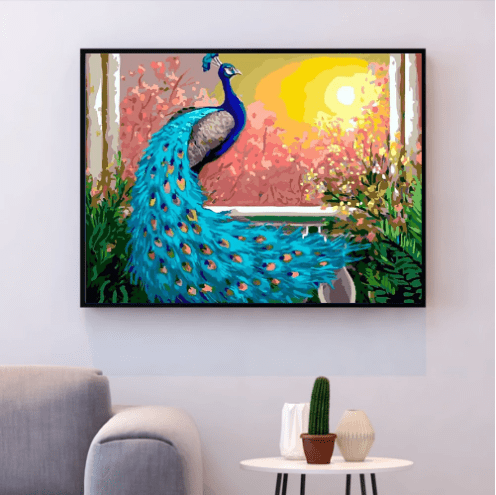 Diamond painting, HUACAN Painting By Numbers Animals Kit Acrylic Paint On Canvas Wall Art Picture HandPainted Peacock Home Decor DIY Gift