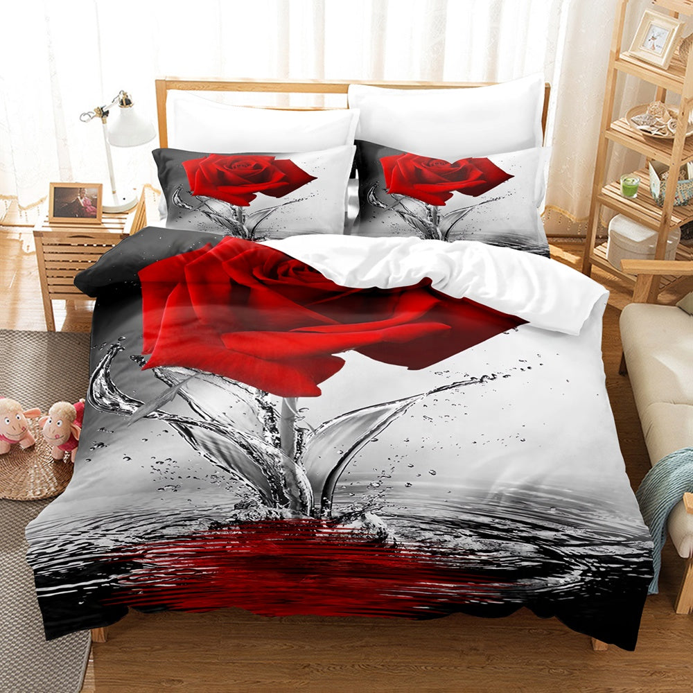 Modern/Fashion Comforter Bed Sheet Set/Bed Linen/Bedding Set 3D 40+ variations, Tropical Plants Flower 100% Polyester Quilt Cover Set