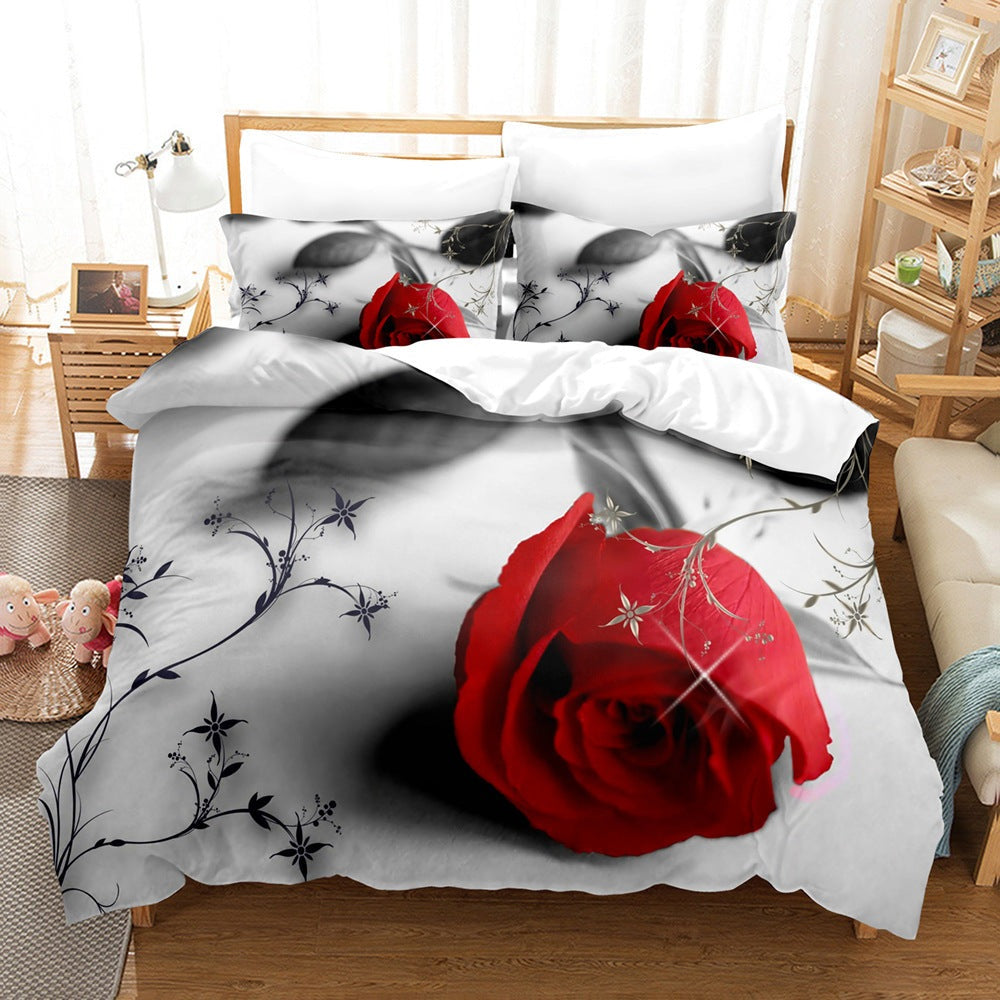 Modern/Fashion Comforter Bed Sheet Set/Bed Linen/Bedding Set 3D 40+ variations, Tropical Plants Flower 100% Polyester Quilt Cover Set