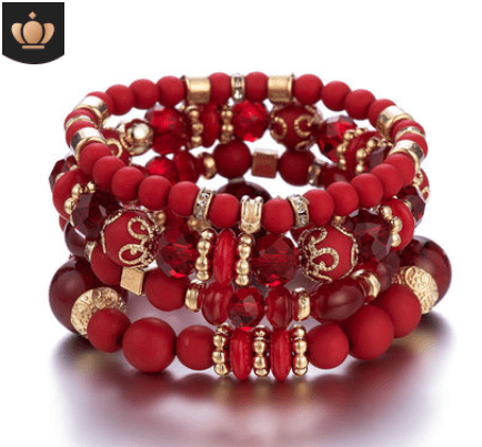 Fashion Jewelry Multi Layer Bead Beaded Boho Woman Stack Personalized Heart Charm Set high Quality Bracelet Set