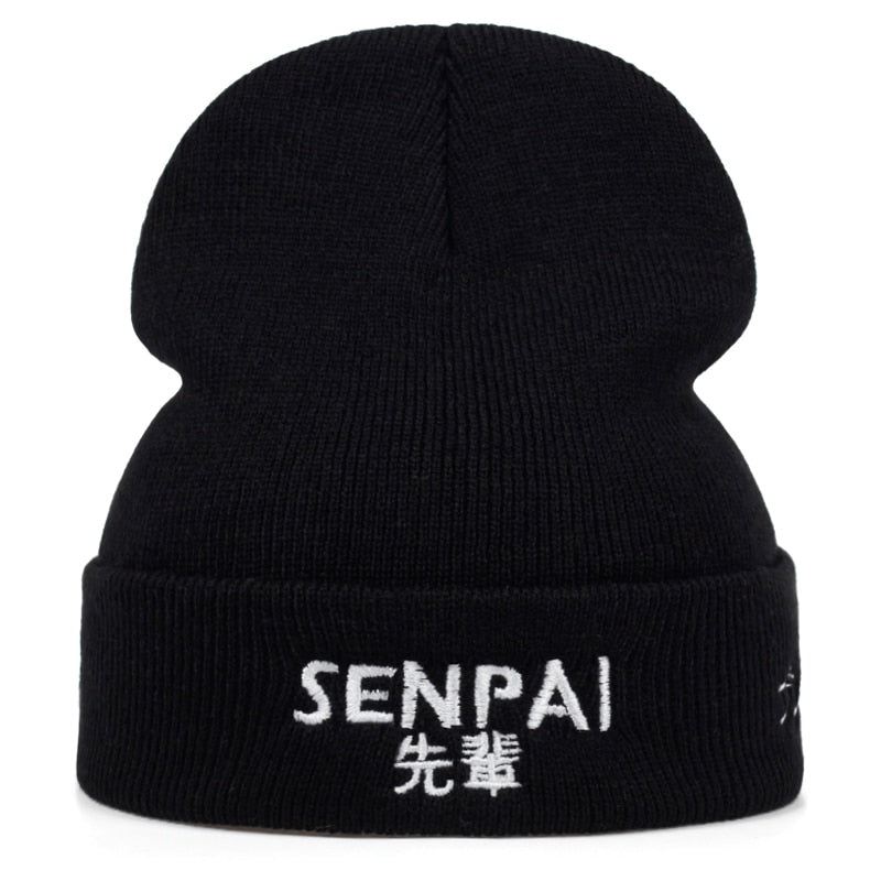 Korean version of SENPAI embroidery wool hat outdoor windproof warm hats fashion hip hop outdoor sports leisure cap wild caps