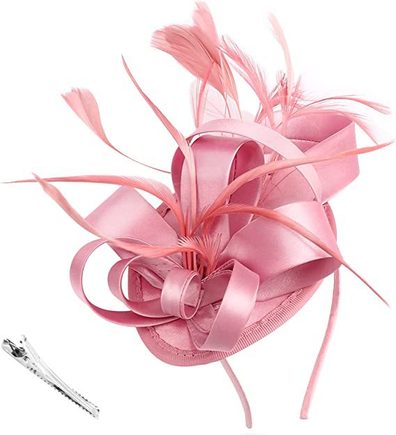 Formal Fascinator, Black, White, Yellow, Purple, Peach, Grey, Pink, Gold, Red & Green, Khaki, Blue, etc. Woman's, Evening wear, Formal, Elegant, Tea Party, British, Wedding, Bride Headwear, Cocktail, Tea Party, Feather, Hair, Church, Derby Fascinator Hat