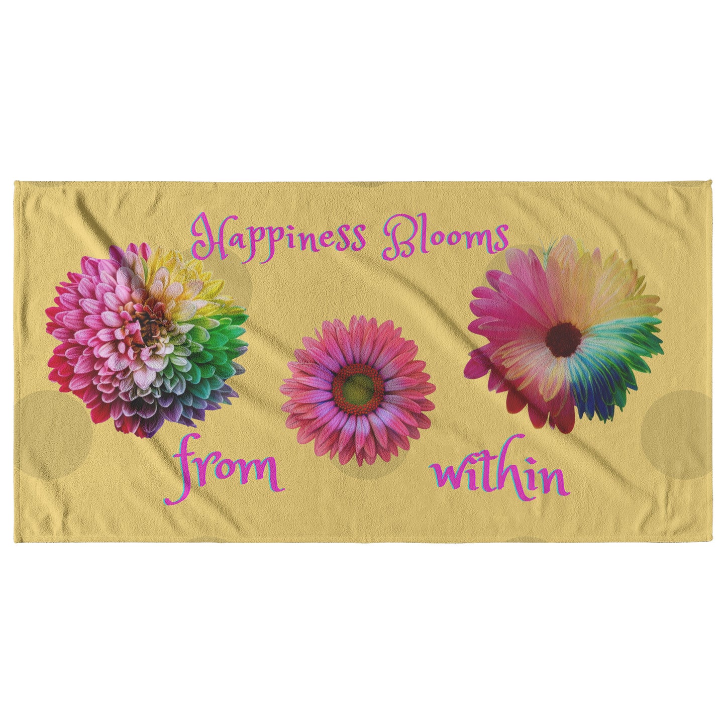 Happiness Blooms From Within Beach Towel