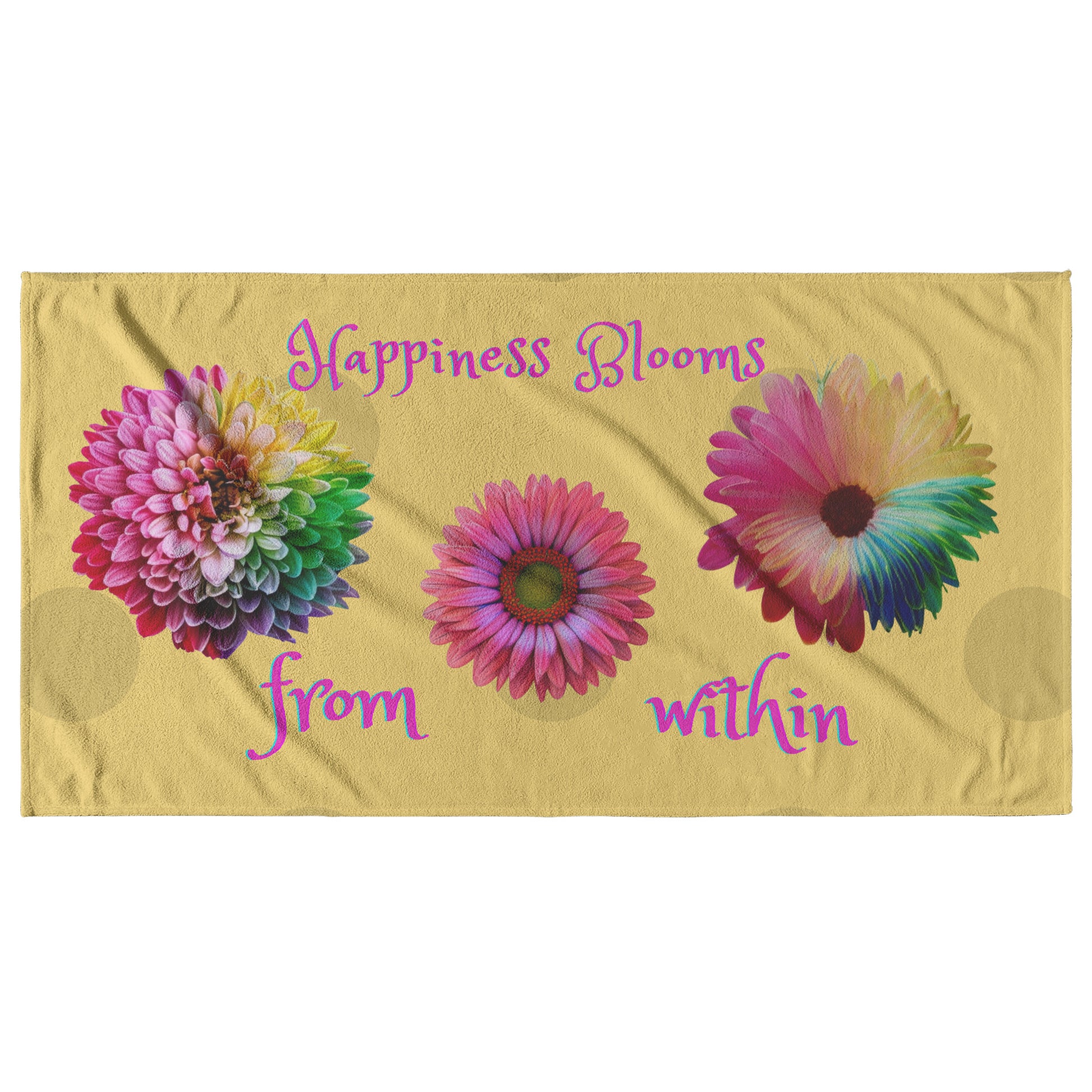 Happiness Blooms From Within Beach Towel