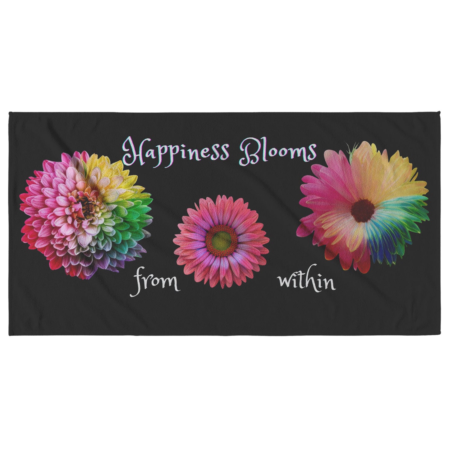 Happiness Blooms From Within Beach Towel By Rachy Sparkle, 4th design