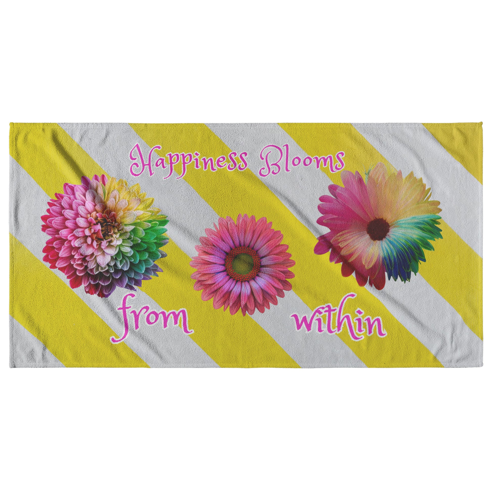 Happiness Blooms From Within Beach Towel By Rachy Sparkle, 2nd design