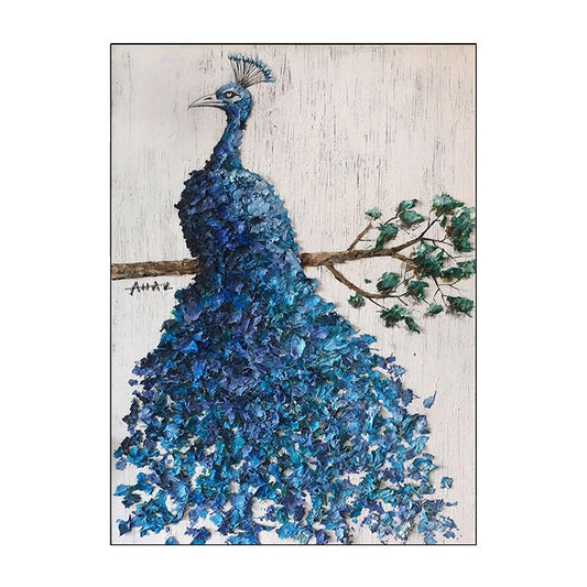 Custom Shenzhen Decor Handpaint Handpainted Animal Oil Painting Art Work Handmade Peacock Art