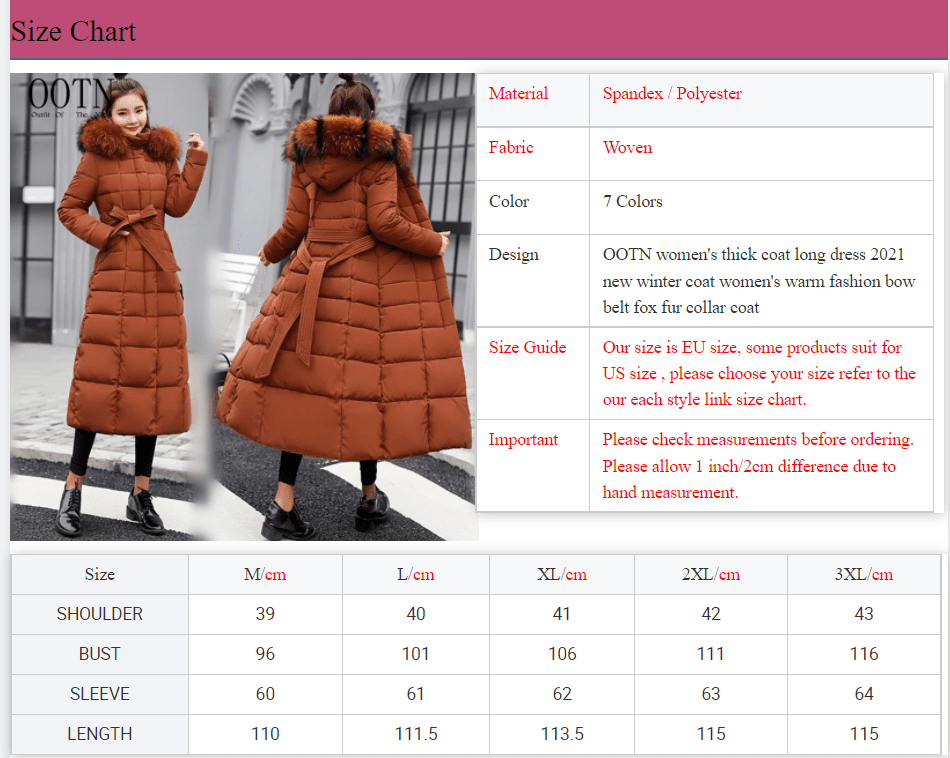 OOTN women's thick coat long dress new winter coat women's warm fashion bow belt fox fur collar coat