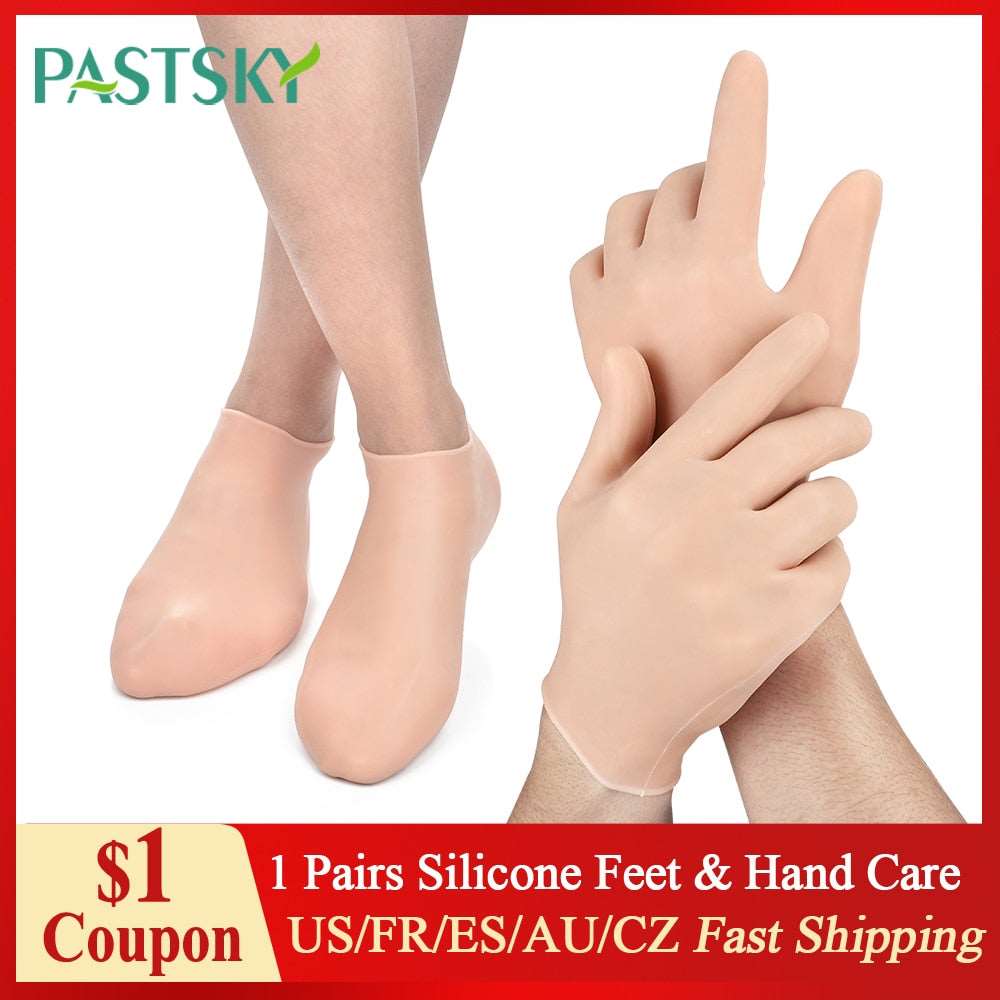 1 Pair Feet & Hand Care Socks Gloves Moisturizing Silicone Gel Socks Foot Skin Care Hand Protectors Anti Cracking Spa Home Use