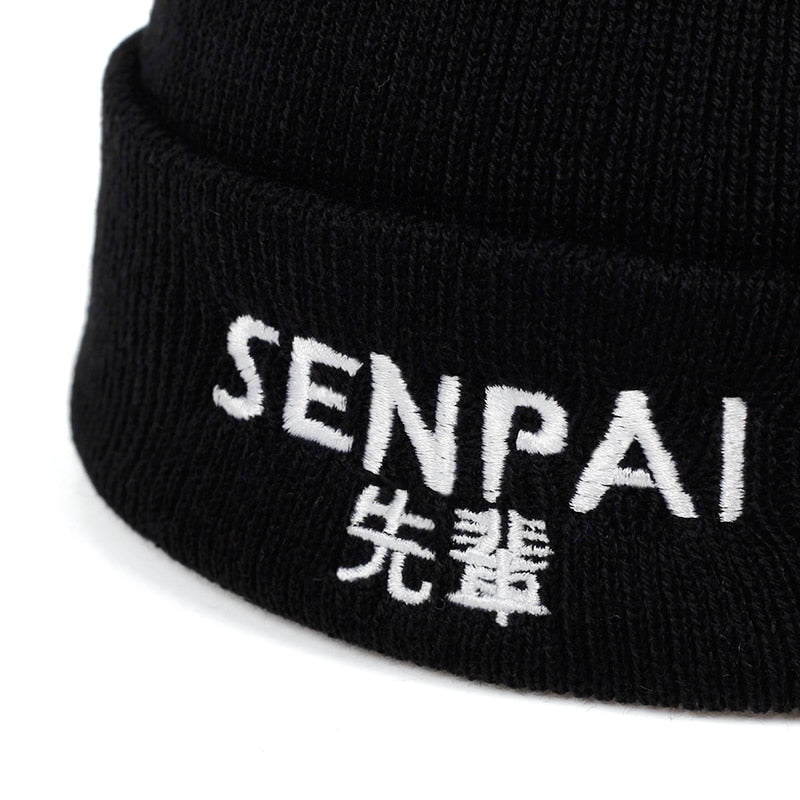 Korean version of SENPAI embroidery wool hat outdoor windproof warm hats fashion hip hop outdoor sports leisure cap wild caps