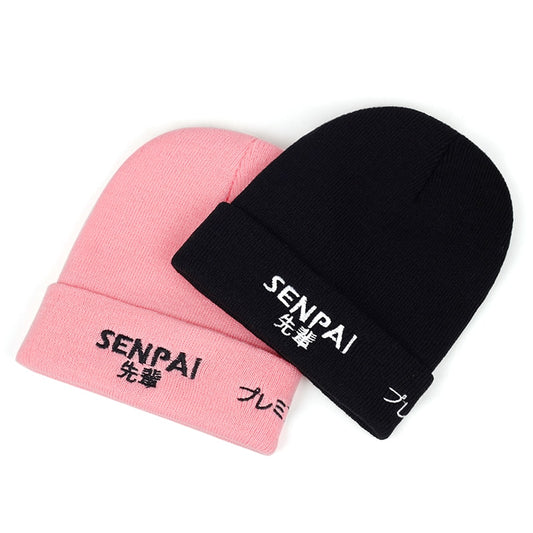 Korean version of SENPAI embroidery wool hat outdoor windproof warm hats fashion hip hop outdoor sports leisure cap wild caps