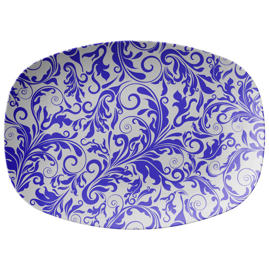 Introducing Rachy Sparkle's Stunning White and Blue Serving Platter