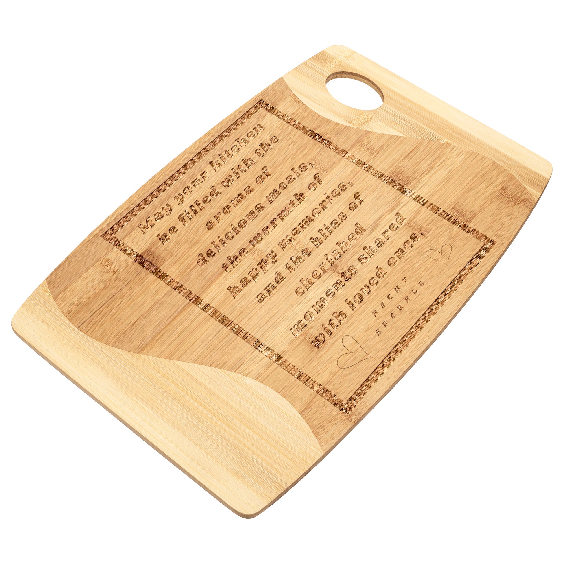 Kitchen Bliss Organic Bamboo Cutting Board, 3 sizes, by Rachy Sparkle