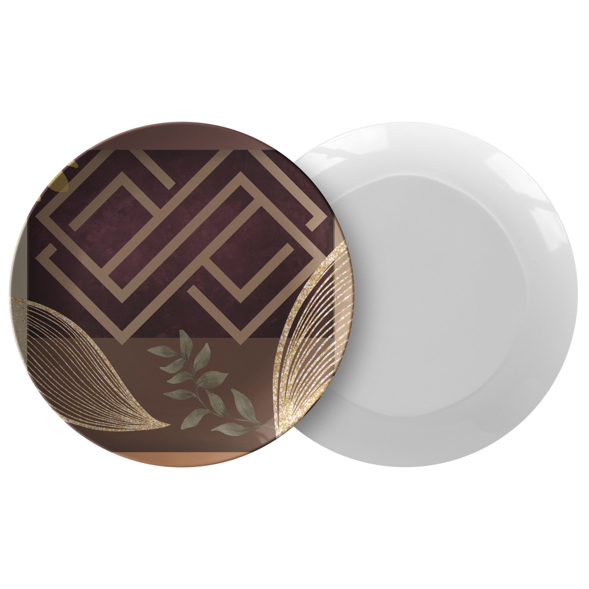 Luxury, Leaf Abstract art Plate