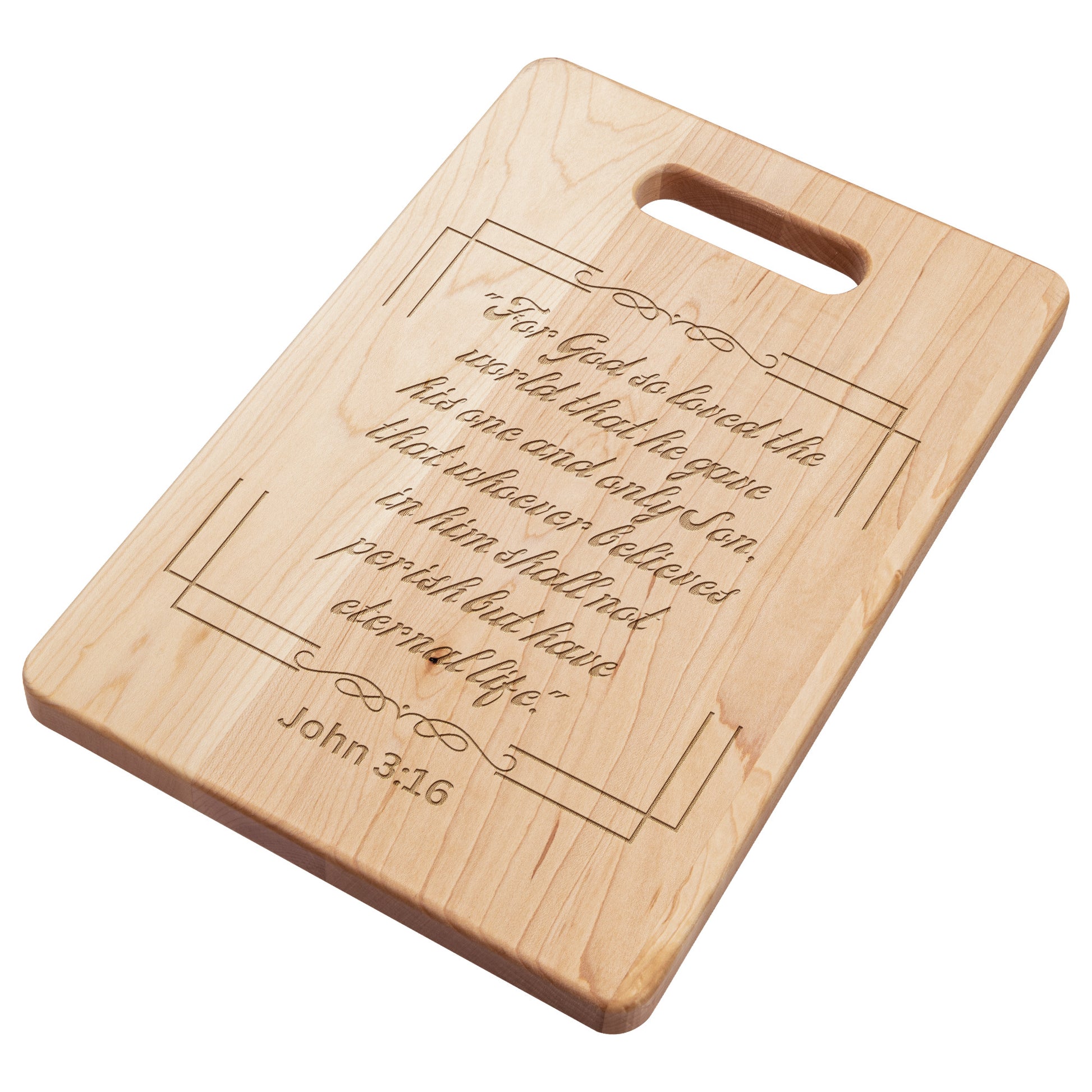 Maple Christian Cutting Board John 3:16