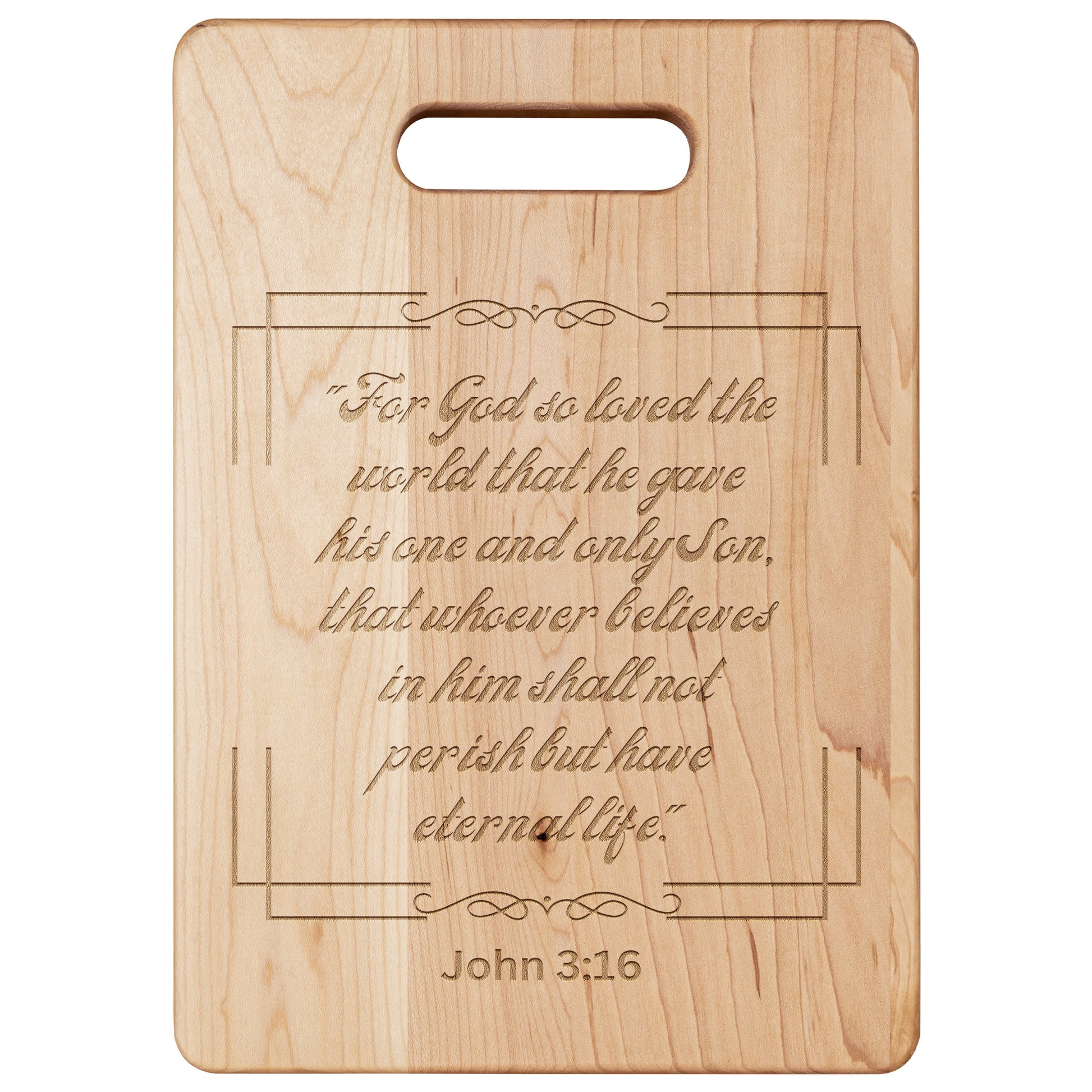 Maple Christian Cutting Board John 3:16