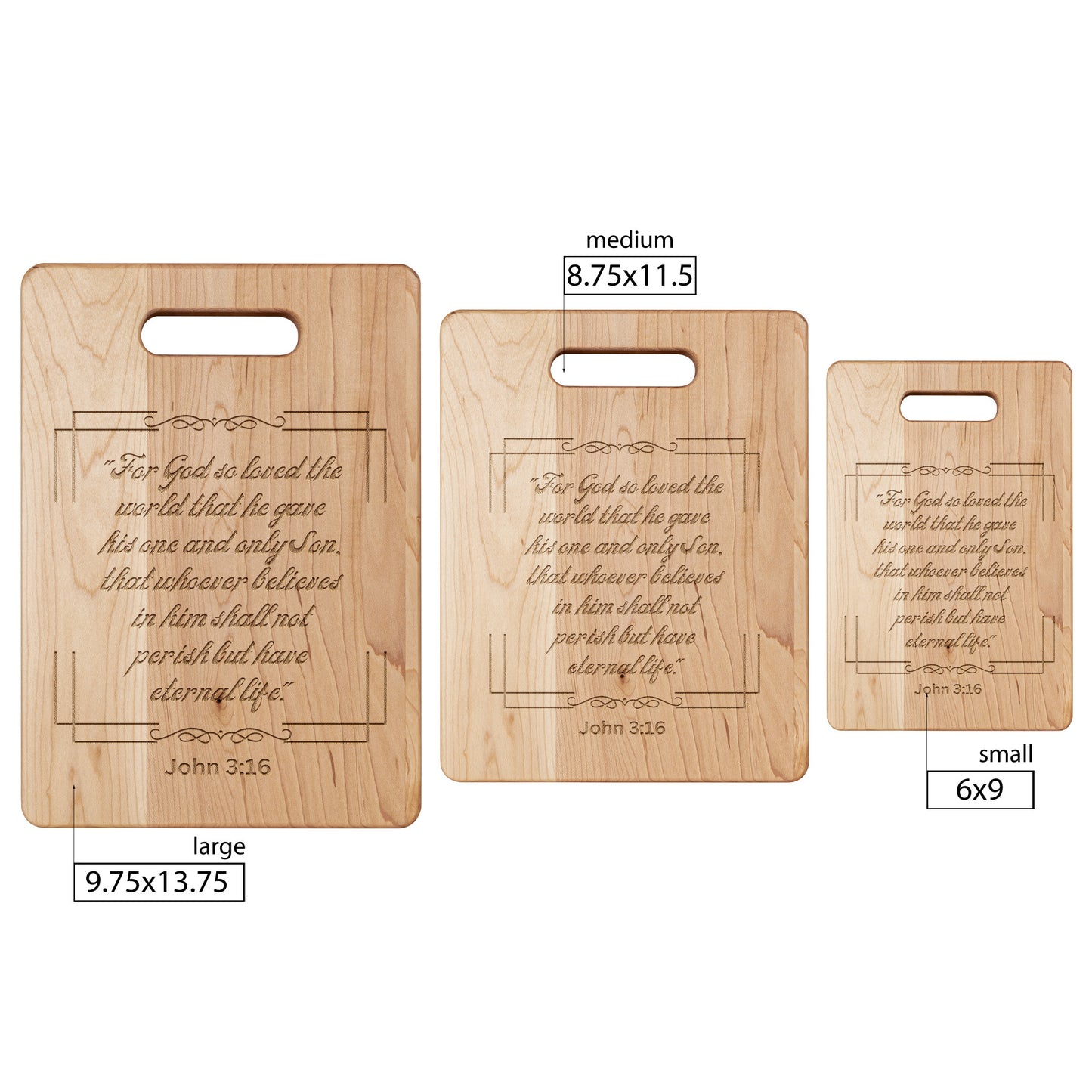 Maple Christian Cutting Board John 3:16