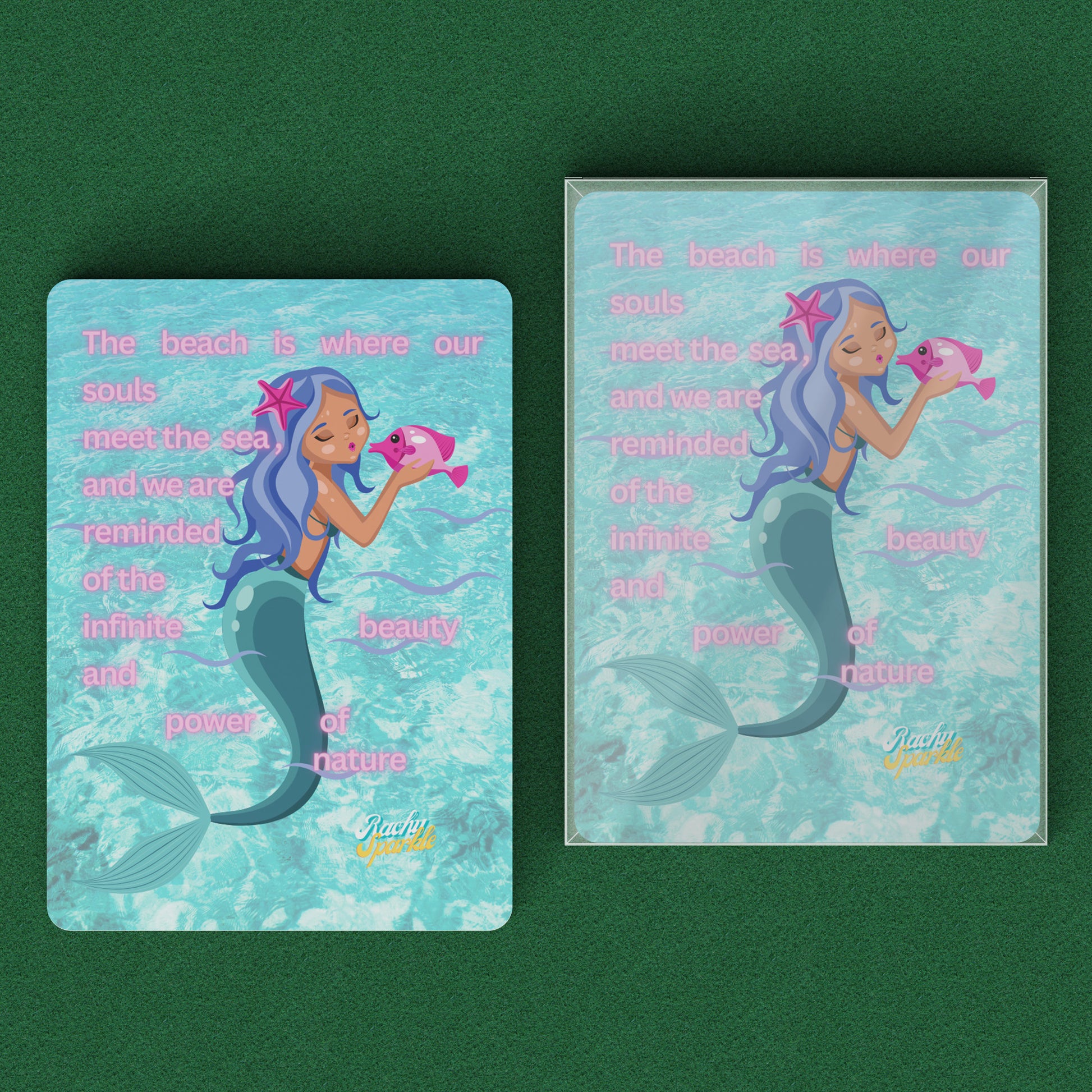 Mermiad Playing Cards "The Beach is Where Our Souls Meet The Sea, & we Are Reminded of The InfiniteBeauty, Rachy Sparkle