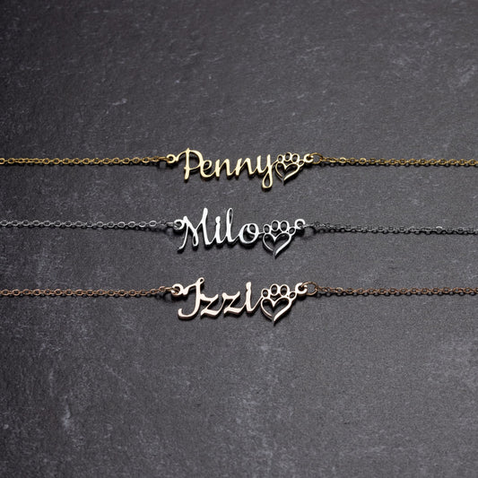 Pawfectly Personalized: American Steel Necklace for Your Favorite Dog Mom