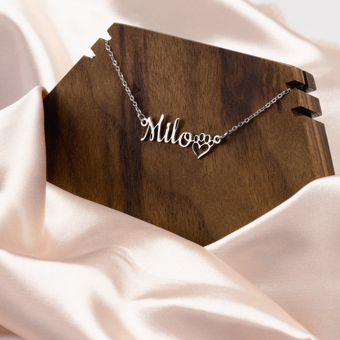 Pawfectly Personalized: American Steel Necklace for Your Favorite Dog Mom