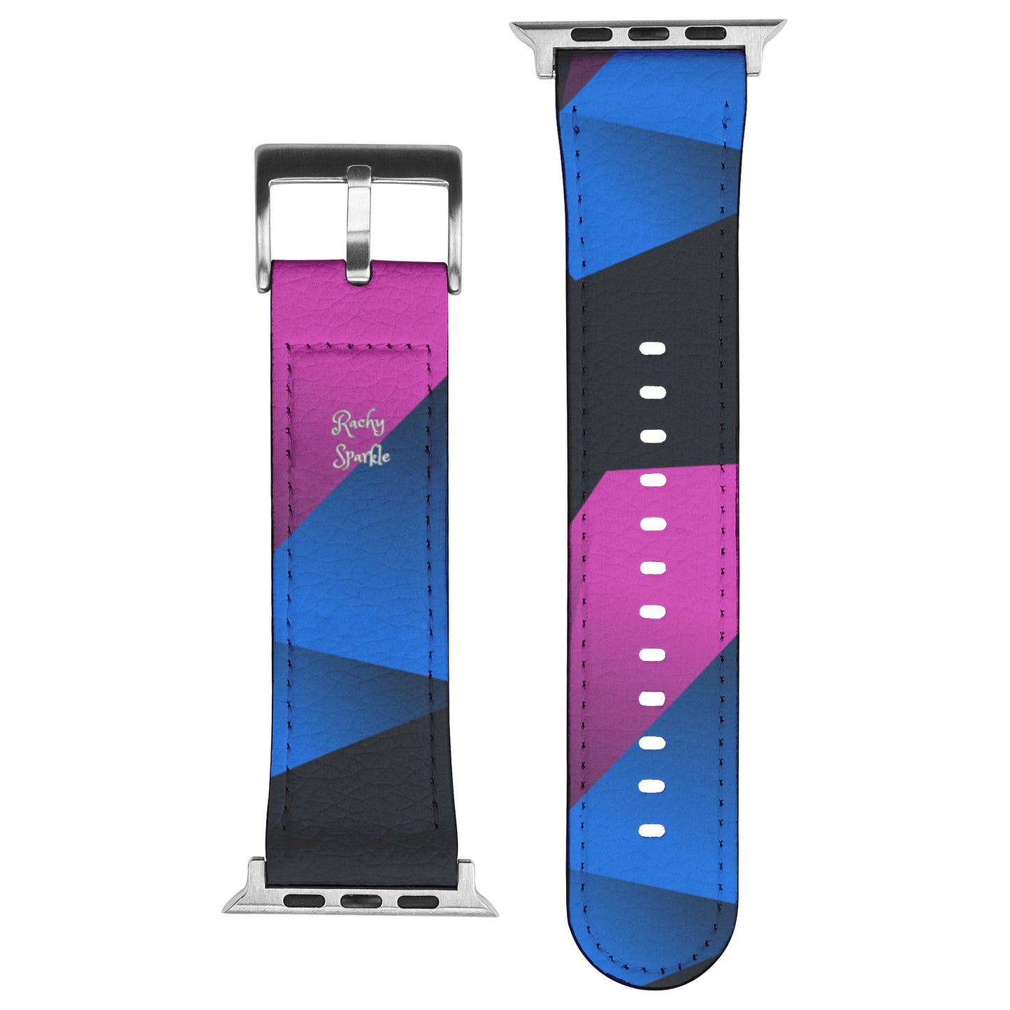 Pink, Blue & Black Geometric Styled watch by Rachy Sparkle