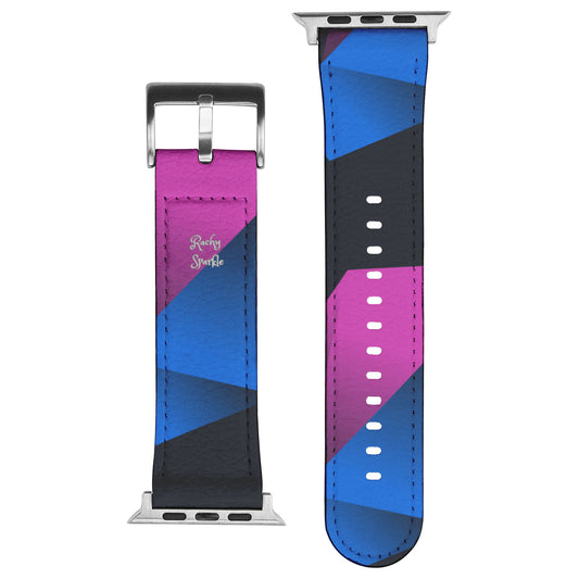 Pink, Blue & Black Geometric Styled watch by Rachy Sparkle