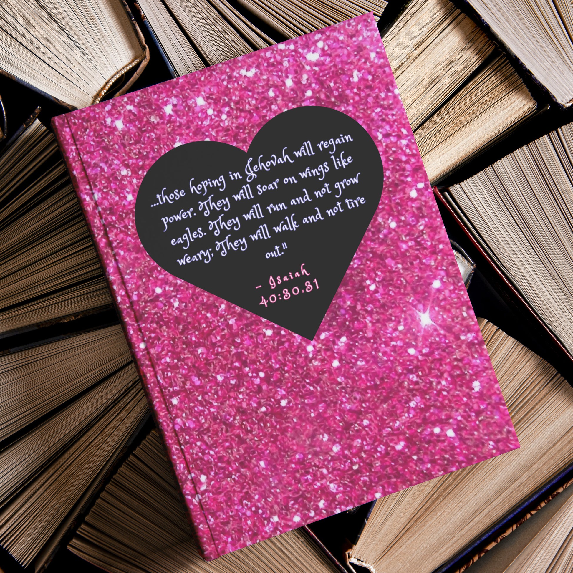 Pink Glitter Christian Hardcover Journal