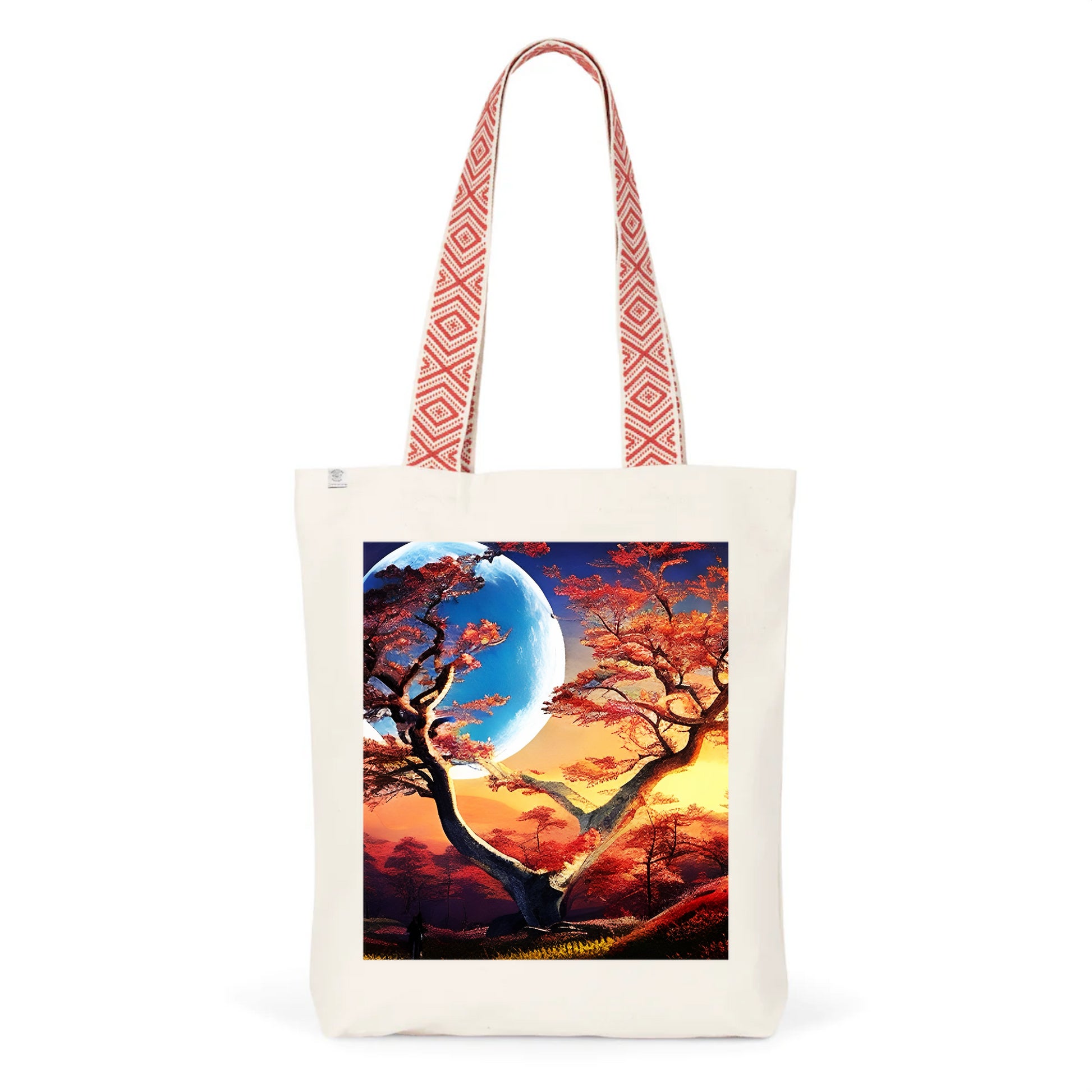 Organic Cotton Totebag-Moon & Tree Design