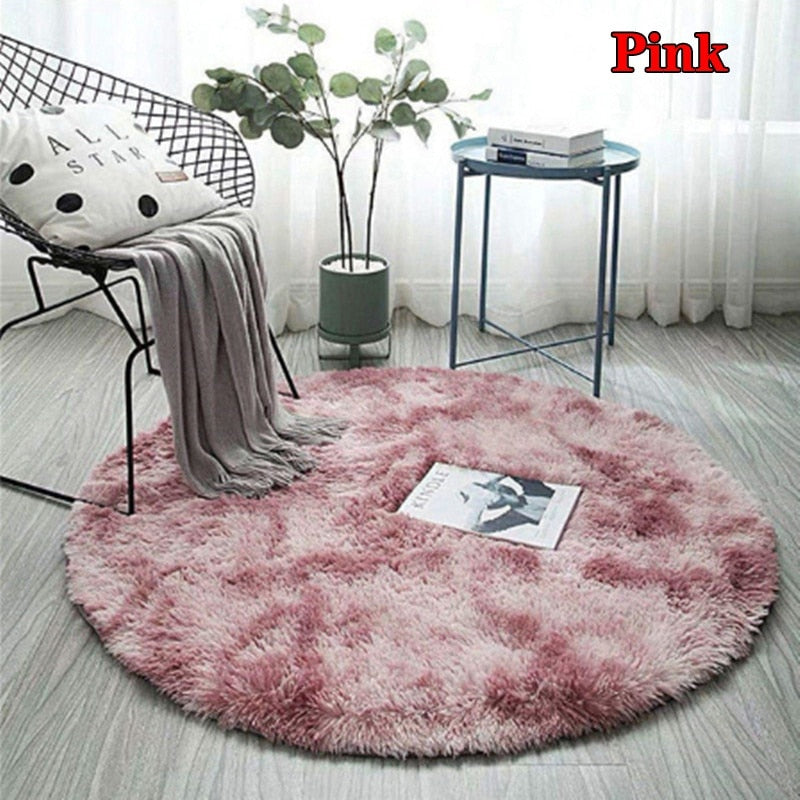 Fluffy Round Rug Carpets for Living Room Decor Faux Fur Rugs Kids Room Long Plush Rugs for Bedroom Shaggy Area Rug Modern Mats