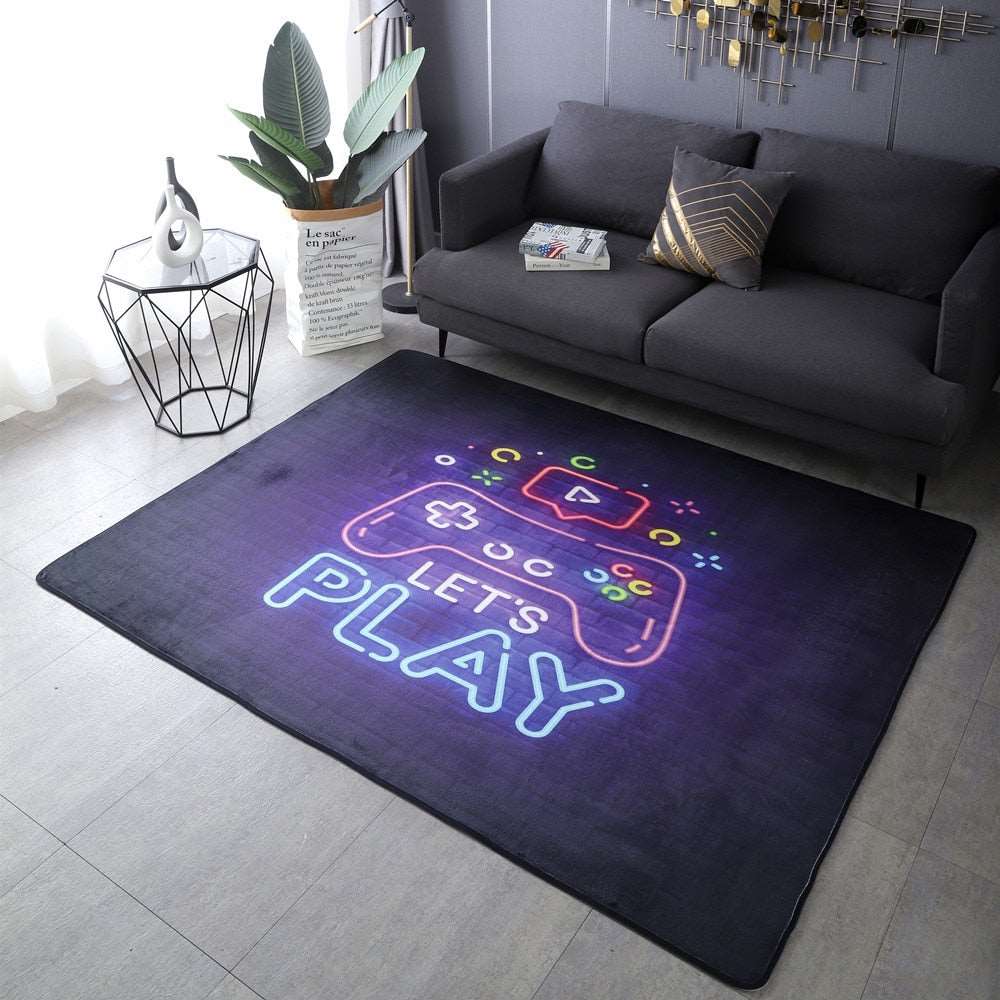 Anime Gamer Controller Kids Play Area Rugs Child Game Floor Mat Cartoon Pattern 3D Printing Carpets for Living Room 2023 New