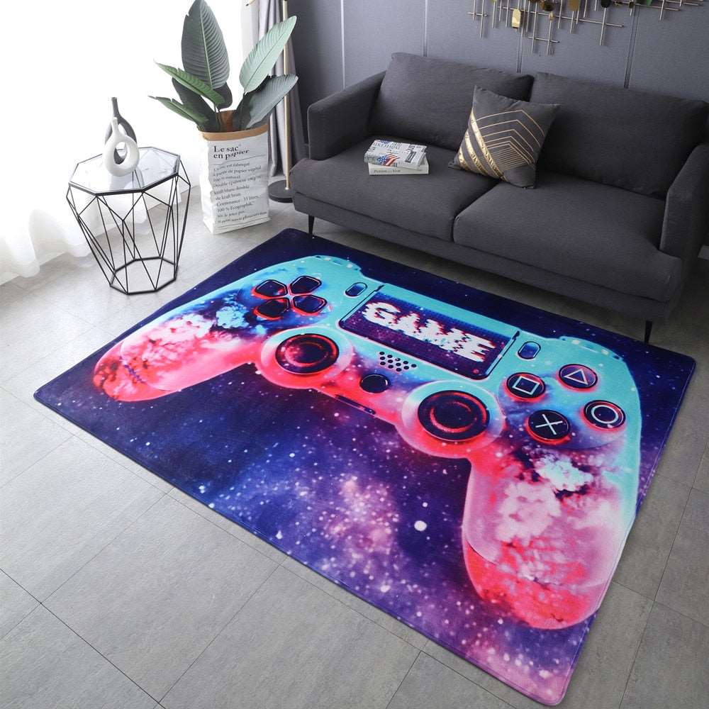 Anime Gamer Controller Kids Play Area Rugs Child Game Floor Mat Cartoon Pattern 3D Printing Carpets for Living Room 2023 New