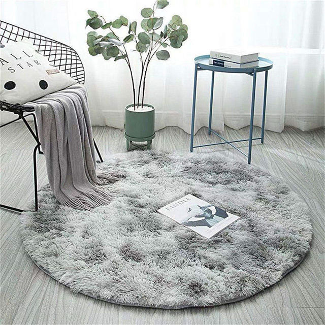 Fluffy Round Rug Carpets for Living Room Decor Faux Fur Rugs Kids Room Long Plush Rugs for Bedroom Shaggy Area Rug Modern Mats