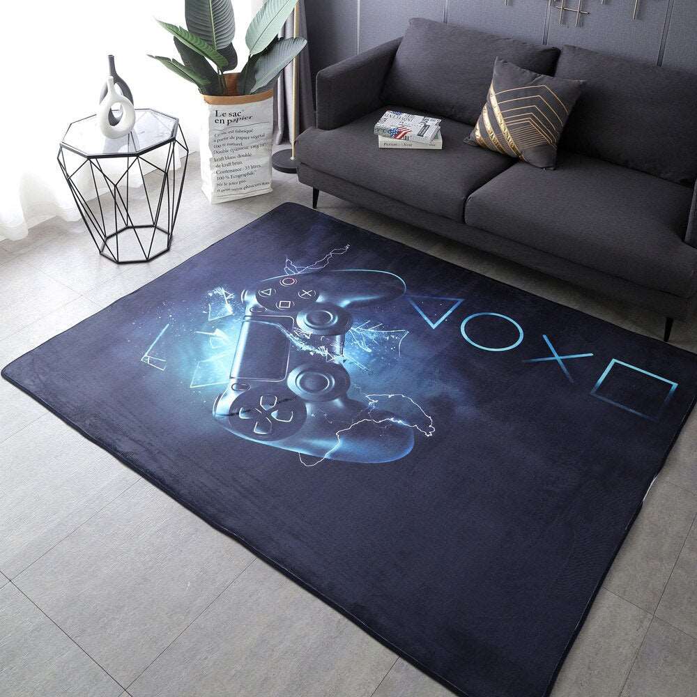 Anime Gamer Controller Kids Play Area Rugs Child Game Floor Mat Cartoon Pattern 3D Printing Carpets for Living Room 2023 New