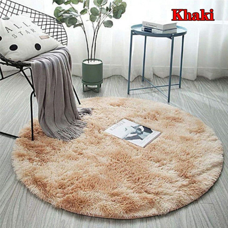 Fluffy Round Rug Carpets for Living Room Decor Faux Fur Rugs Kids Room Long Plush Rugs for Bedroom Shaggy Area Rug Modern Mats