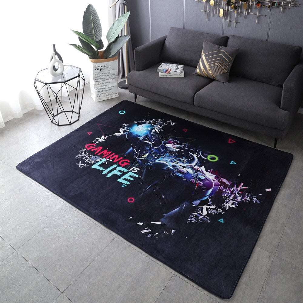 Anime Gamer Controller Kids Play Area Rugs Child Game Floor Mat Cartoon Pattern 3D Printing Carpets for Living Room 2023 New