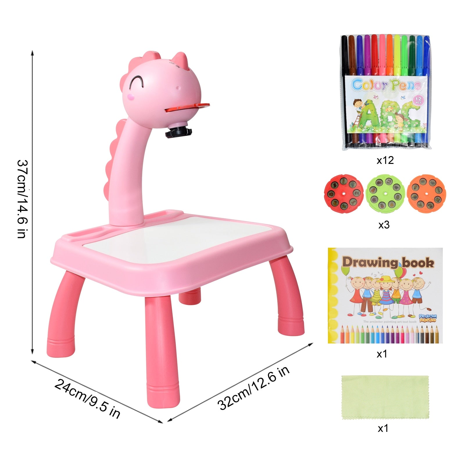 Kids Led Projector Drawing Table Toy Set Art Painting Board Table Light Toy Educational Learning Paint Tools Toys for Children