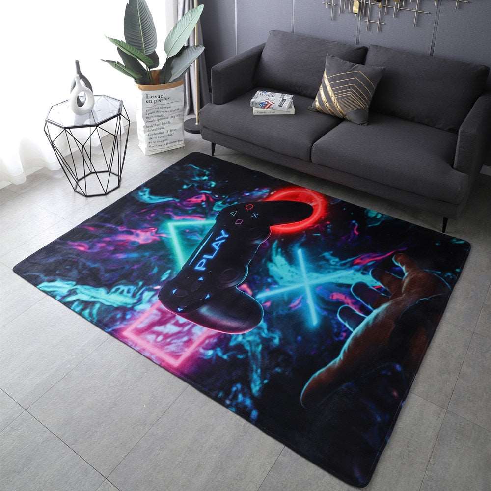 Anime Gamer Controller Kids Play Area Rugs Child Game Floor Mat Cartoon Pattern 3D Printing Carpets for Living Room 2023 New