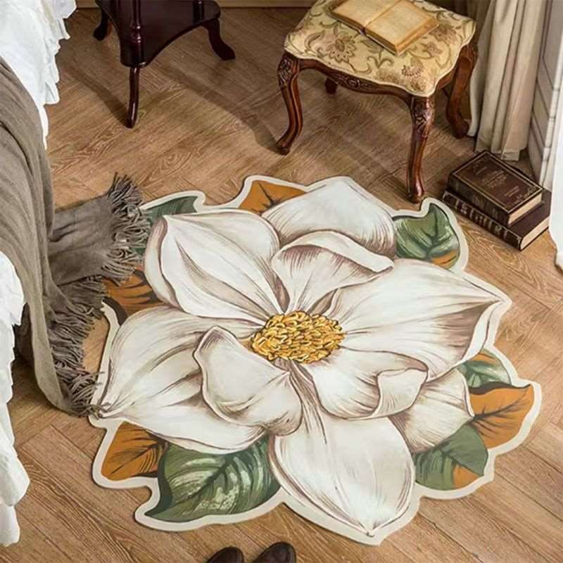 Blue Flower Shaped Carpets for Living Room, Sofa Table, Mat is Water Absorbing & Anti-skid Floor Mat Bedroom Decor Bedroom Rugs