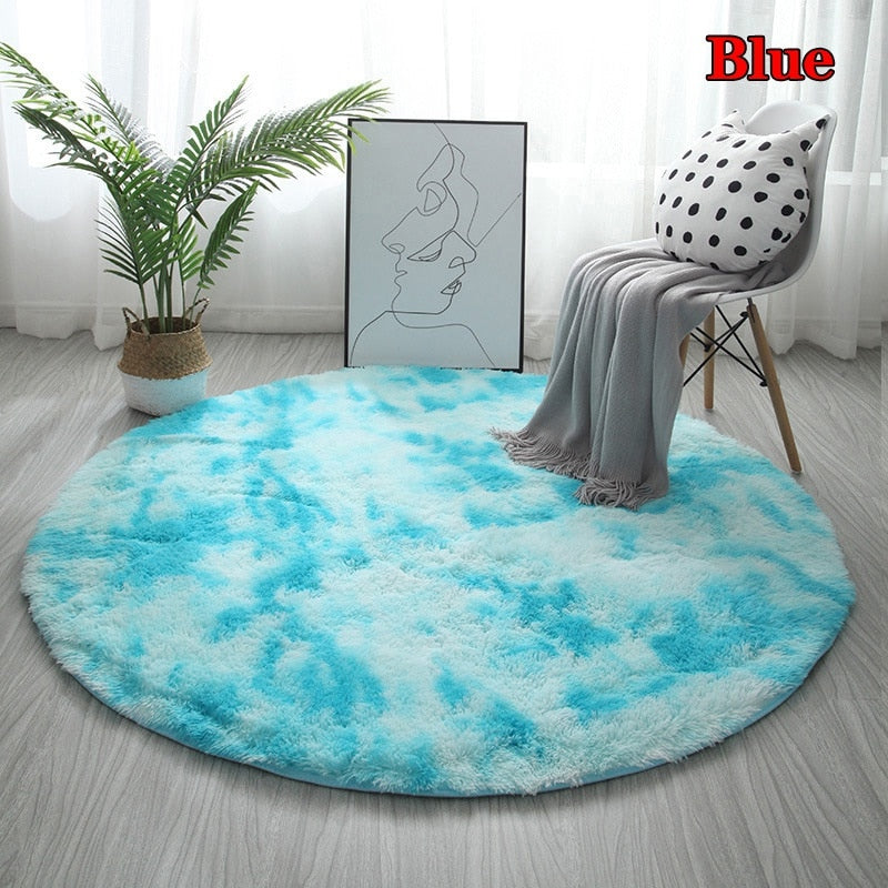 Fluffy Round Rug Carpets for Living Room Decor Faux Fur Rugs Kids Room Long Plush Rugs for Bedroom Shaggy Area Rug Modern Mats