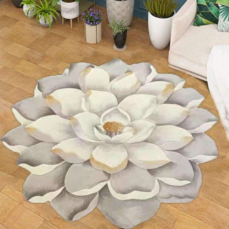 Blue Flower Shaped Carpets for Living Room, Sofa Table, Mat is Water Absorbing & Anti-skid Floor Mat Bedroom Decor Bedroom Rugs