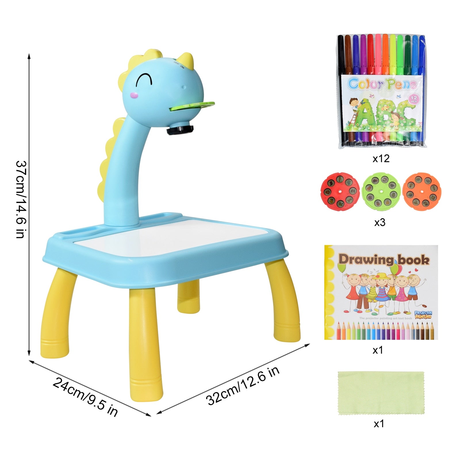 Kids Led Projector Drawing Table Toy Set Art Painting Board Table Light Toy Educational Learning Paint Tools Toys for Children