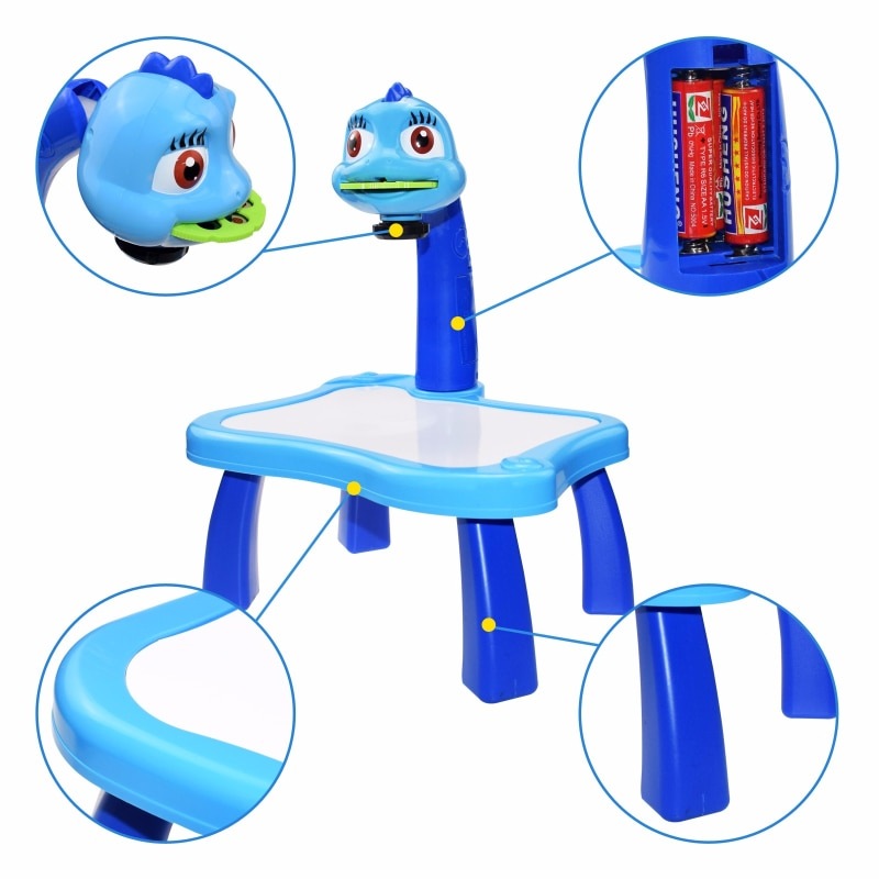 Kids Led Projector Drawing Table Toy Set Art Painting Board Table Light Toy Educational Learning Paint Tools Toys for Children