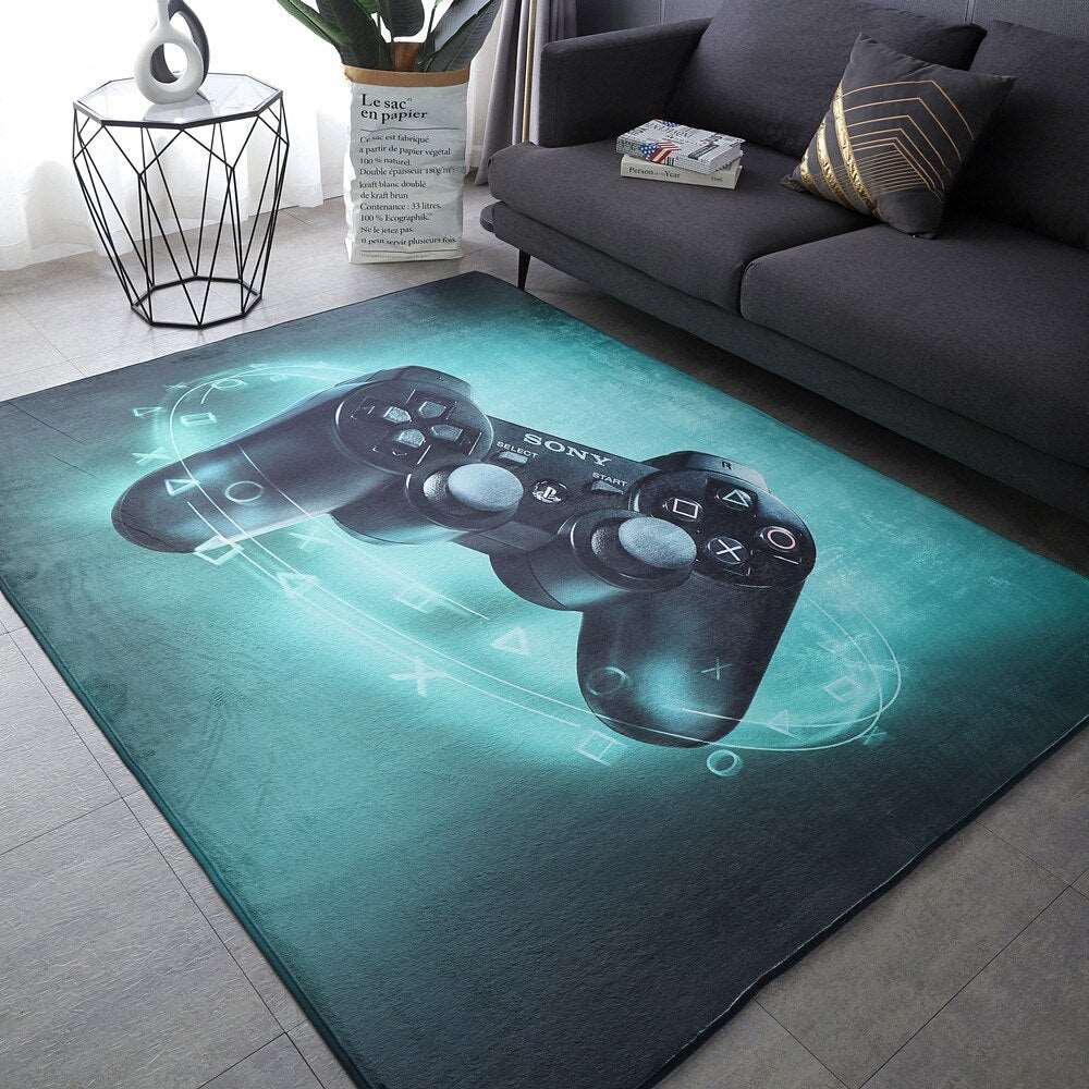 Anime Gamer Controller Kids Play Area Rugs Child Game Floor Mat Cartoon Pattern 3D Printing Carpets for Living Room 2023 New