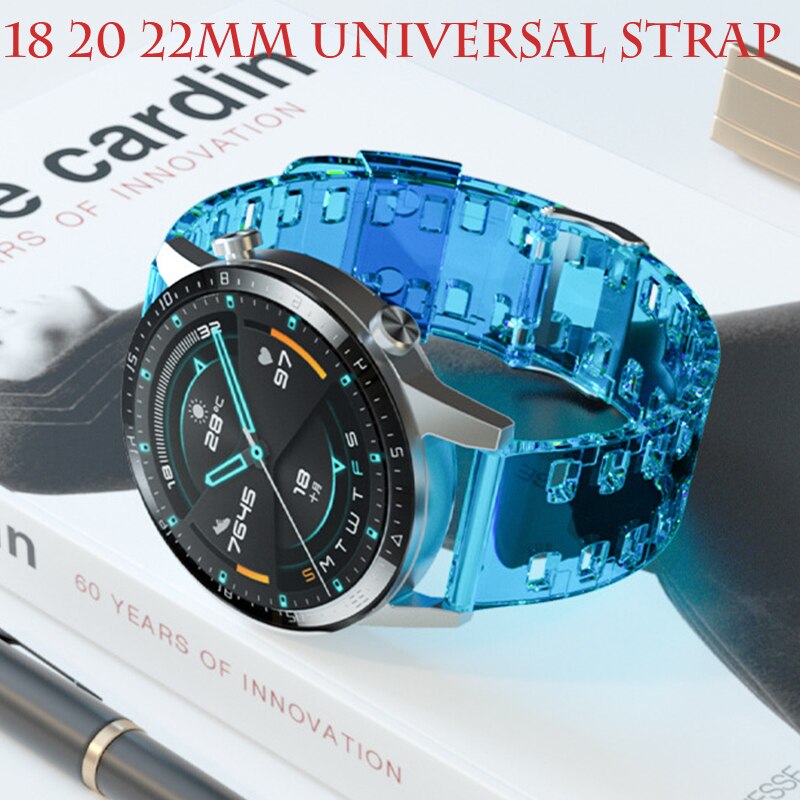 Transparent Silicone Strap for Huawei watch 20mm 22mm GT 2 Replacement 18mm Band for Samsung Galaxy Watch 3 for Honor Watch