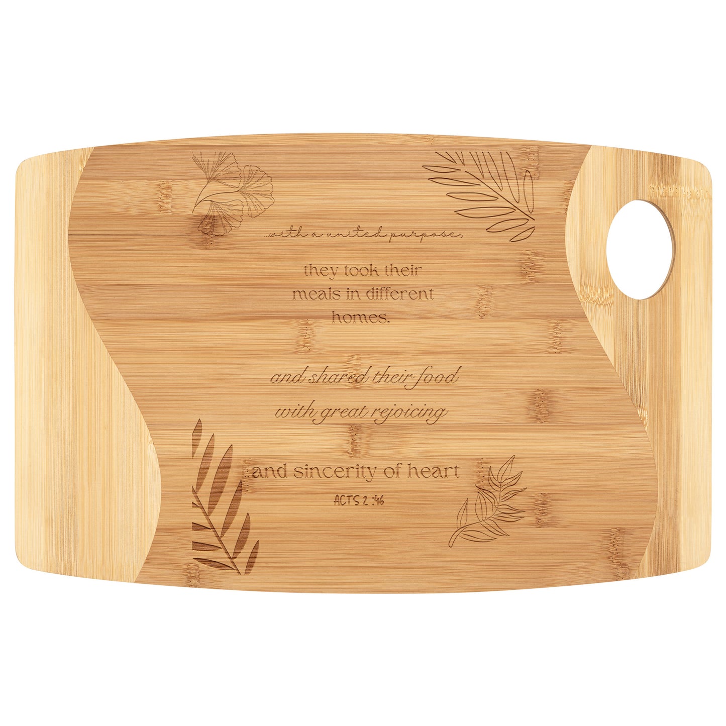 They broke bread in their homes Christian cutting board