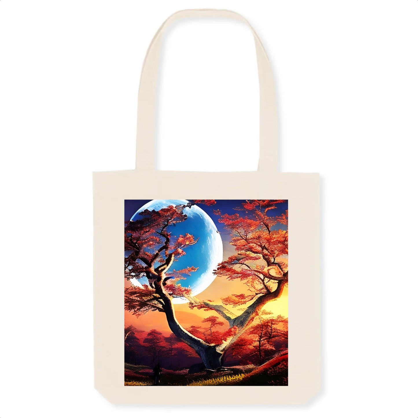 Organic Totebag- Moon & Tree Design